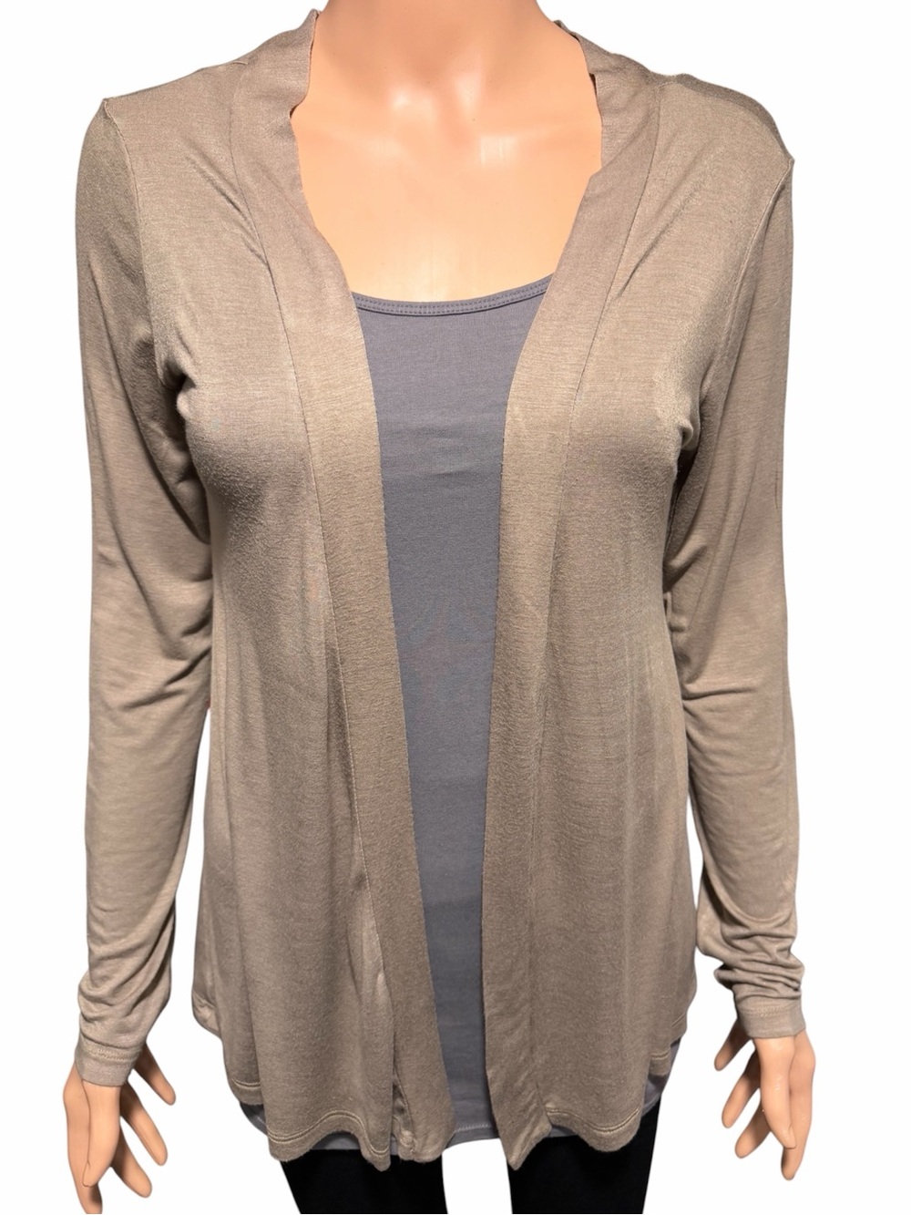 Papaya Women's Beige Open Front Cardigan
